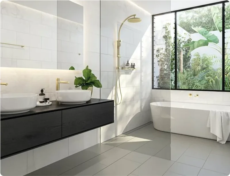 Vách kính nhà tắm